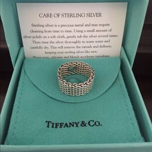 Tiffany is sterling silver mesh ring, size 6